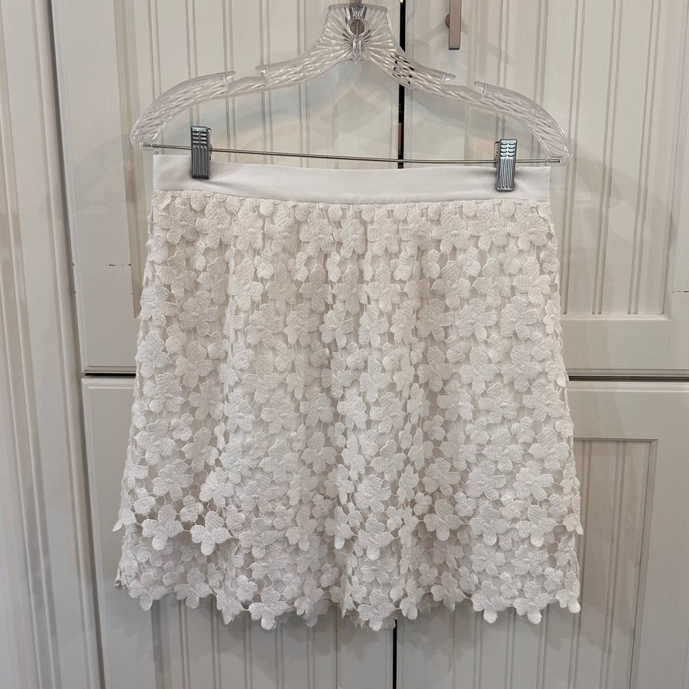 Club Monaco White Embellished Bubble Mini Skirt
